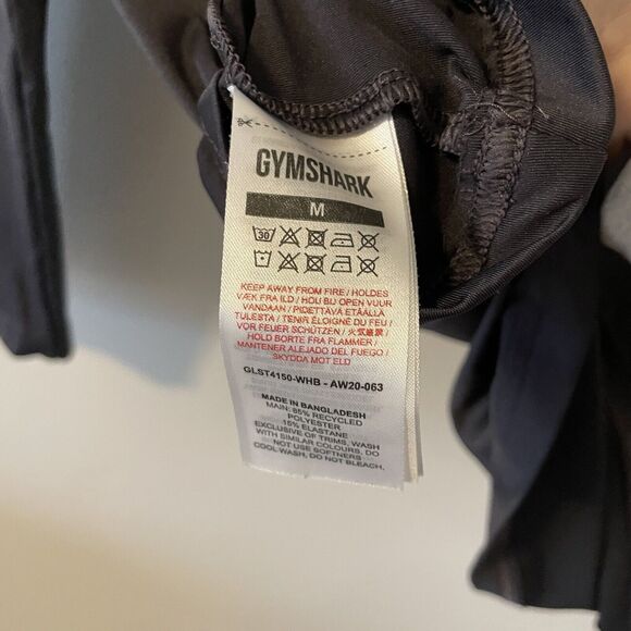 Gymshark Studio 3/4 Sleeve Back Cutout Black  Workout Top M Athletic Women’s - Picture 4 of 5